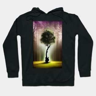 Acoustic Guitar Tree Of Life Guitar Player Nature Guitarist Hoodie